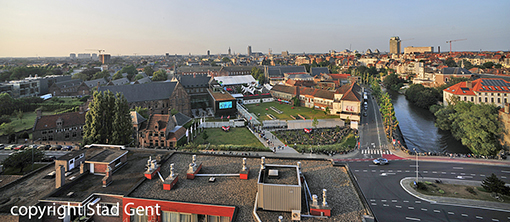 Het festival vanuit de lucht gezien. copyright foto Stad Gent