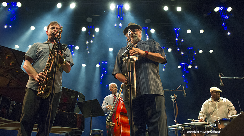 Chris Potter and Joe Lovano live at Gent Jazz 2015. copyright maurits van hout